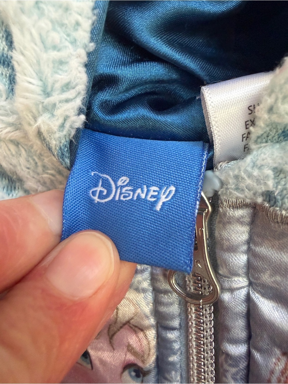 Disney Frozen 4T Girls Plush Light Blue Hooded Winter Puffer Jacket Elsa & Anna - Picture 5 of 7